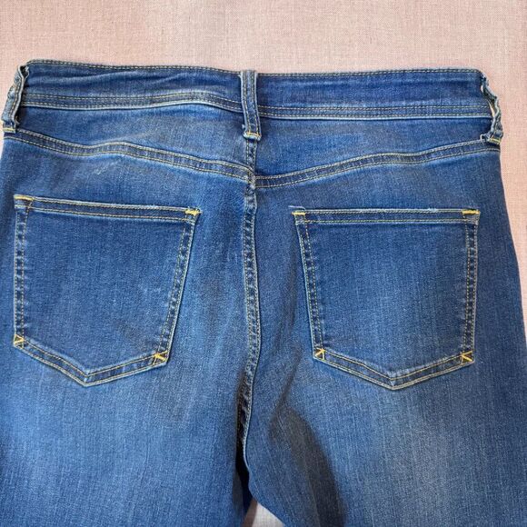 Pilcro by Anthropologie Slim Straight Jeans Women Size 28 Blue Raw Hem Medium - Picture 11 of 13